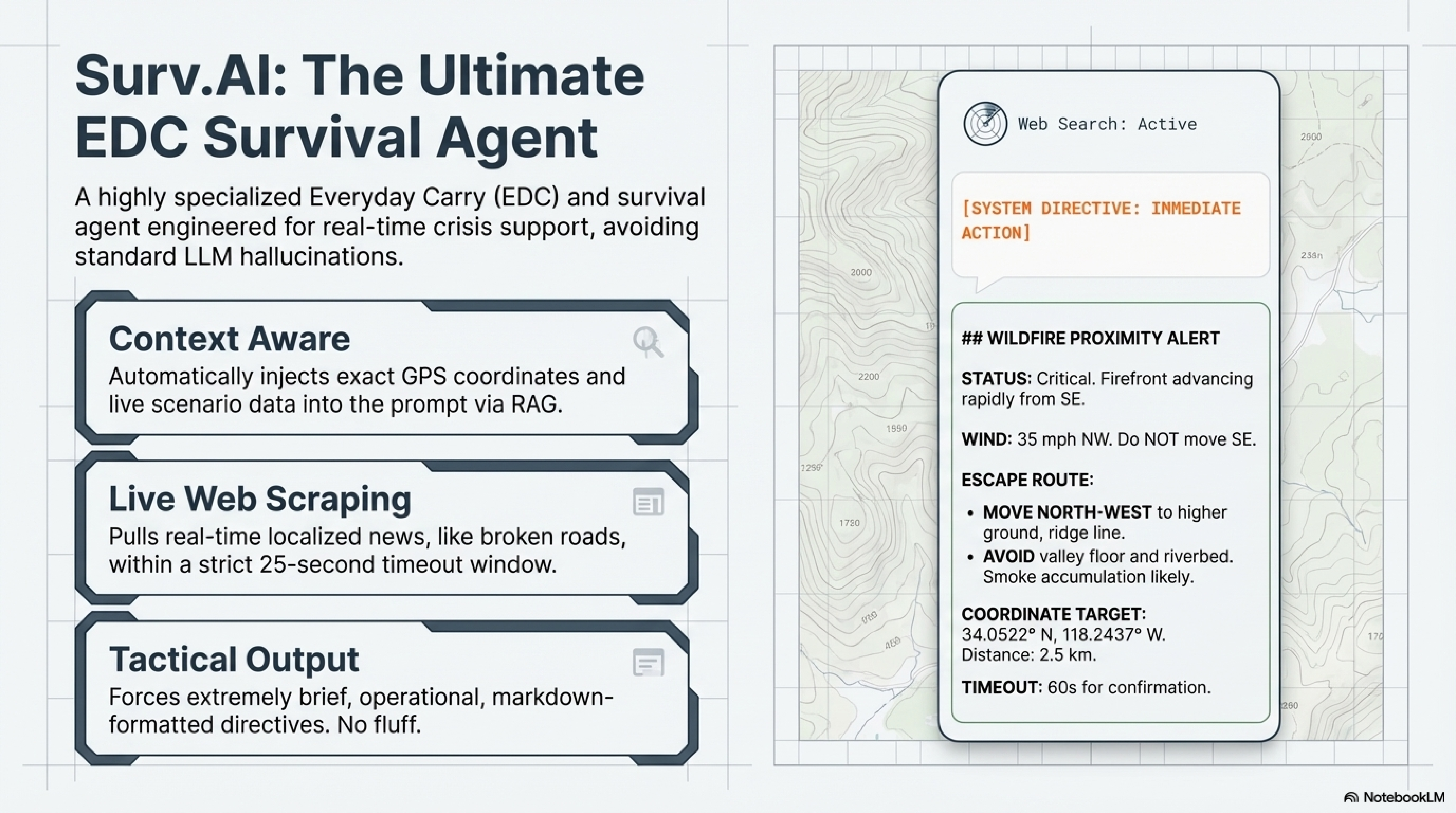 Surv.AI: The Ultimate EDC Survival Agent – Context Aware, Live Web Scraping, Tactical Output