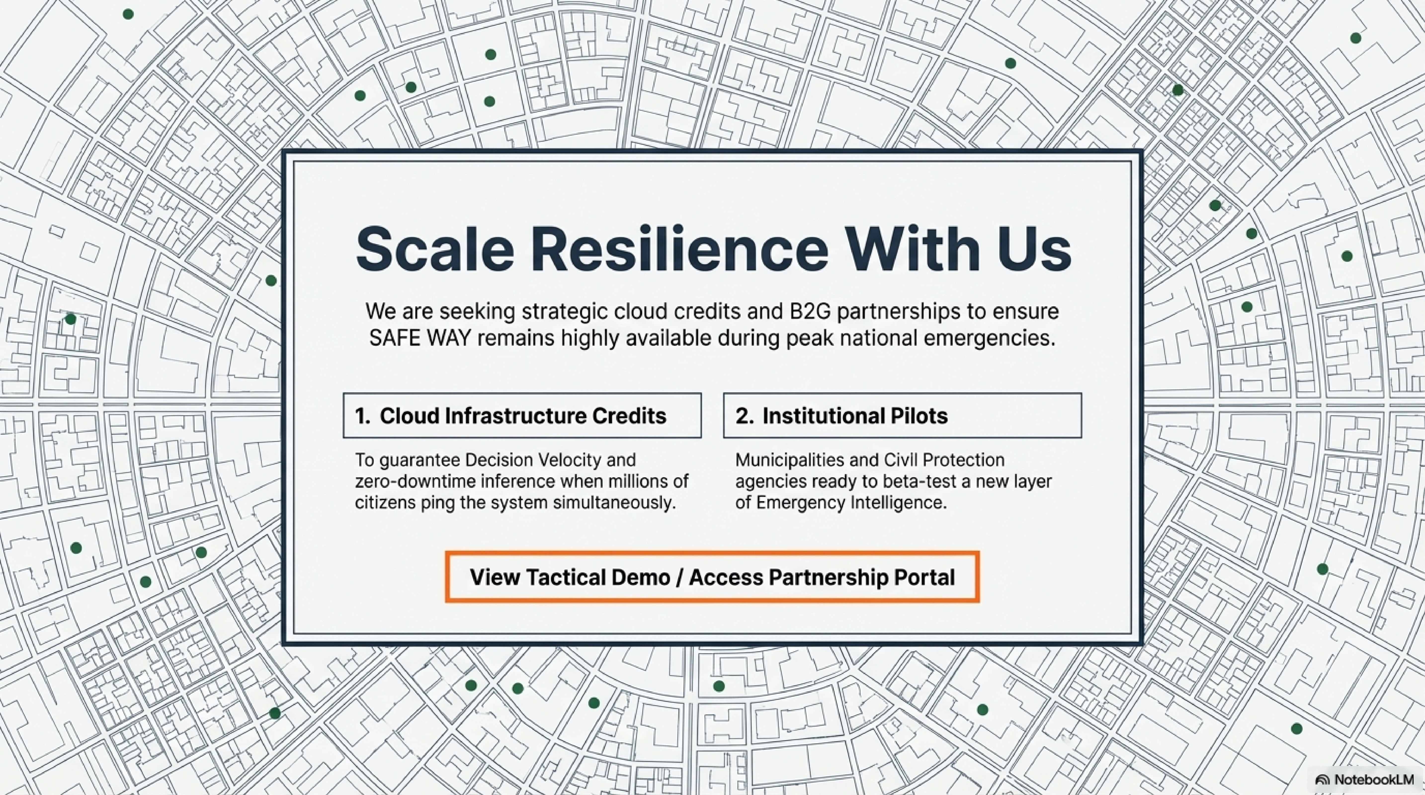 Scale Resilience With Us – city overhead grid, Cloud Infrastructure & Institutional Pilots
